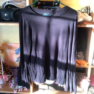 Black flared sleeve shirt